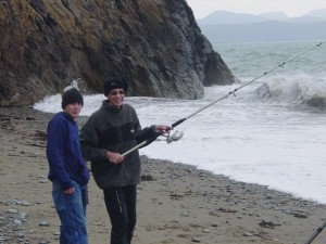 Shaun giving Bill fishing tips