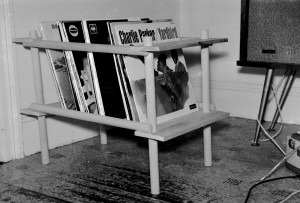 My record rack with my old radiogram 