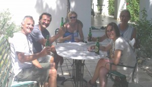 Beers in Hans' garden 