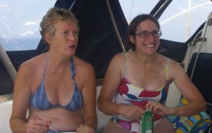 Sue and Elaine in the cockpit