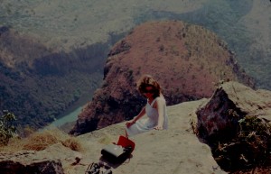 Pauline perched up high